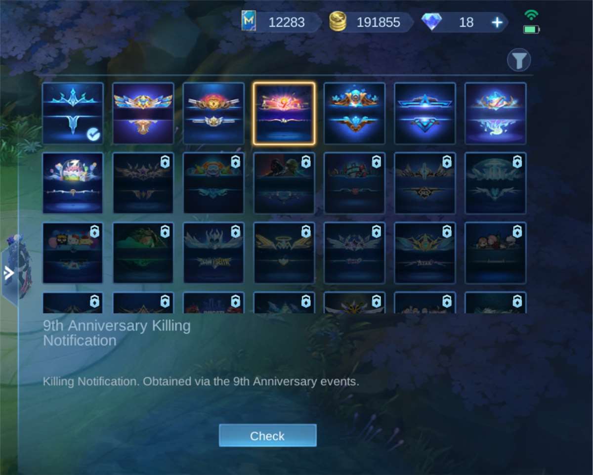 Game account sale Mobile Legends